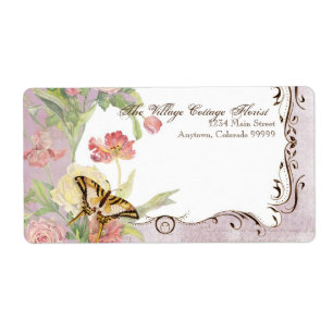 Etiqueta Flores florais da tulipa cor-de-rosa da peônia de