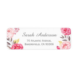 Etiqueta Flores Rosa Botânicas Românticas Modernas