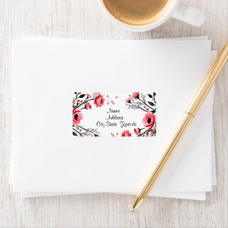 Etiqueta Flores Rosa Vibrantes