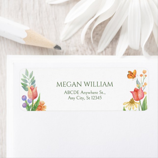 Etiqueta Flores selvagens aquarela (Insitu)