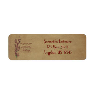 Etiqueta Flores Serenity Prayer Inspirational 