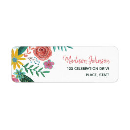 Etiqueta Flores silvestres coloridas flores de primavera aq