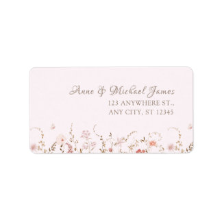 Etiqueta Flores Silvestres Rústicas com Foto Floral Boho Co