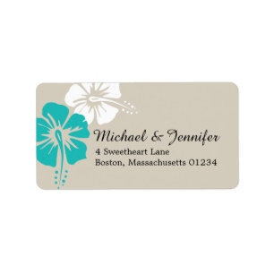 Etiqueta Flores tropicais do hibiscus