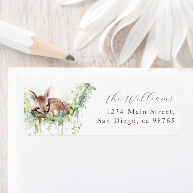 Etiqueta Floresta Florestal Chá de Bebê Verde (Insitu)