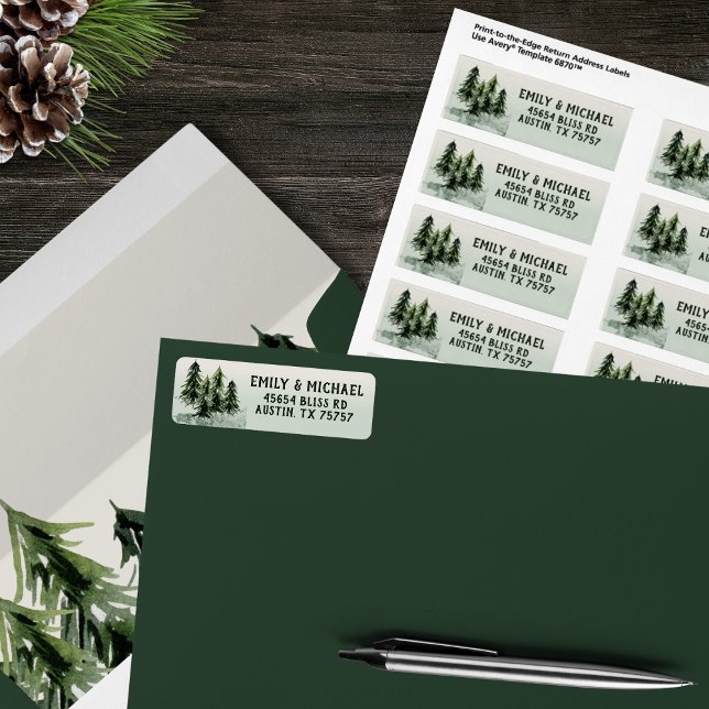 Etiqueta Floresta Verde de Montanha Verde Preta (Criador carregado)