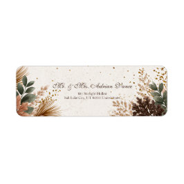 Etiqueta Florestal Verde Dourado Manchado Botânico