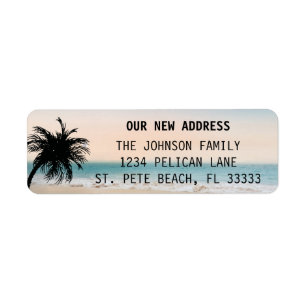 Etiqueta Florida Palm Beach Sunset New Home Return Endereç