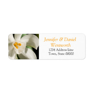 Etiqueta Flower Address Labels White Lily
