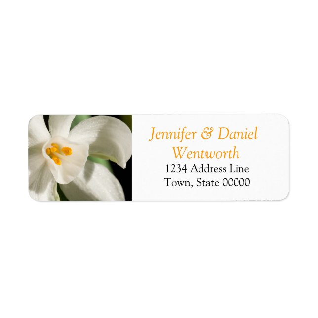 Etiqueta Flower Address Labels White Lily (Frente)