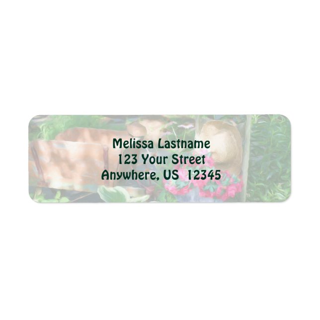 Etiqueta Flower Garden Arrangement Painting Address (Frente)