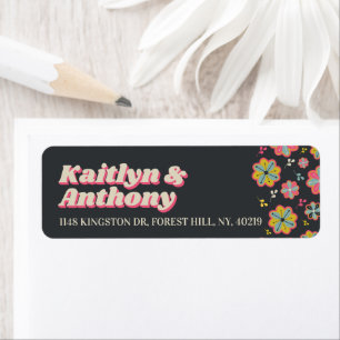 Etiqueta Flower Power 70's Retro Groovy Wedding