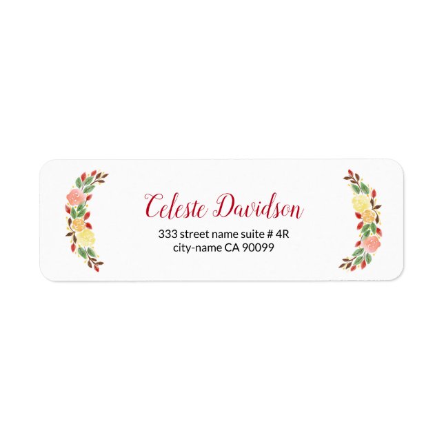 Etiqueta Flower Wreath em ambos os lados (Frente)