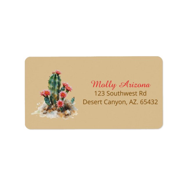 Etiqueta Flowering Cactus Address Label (Frente)