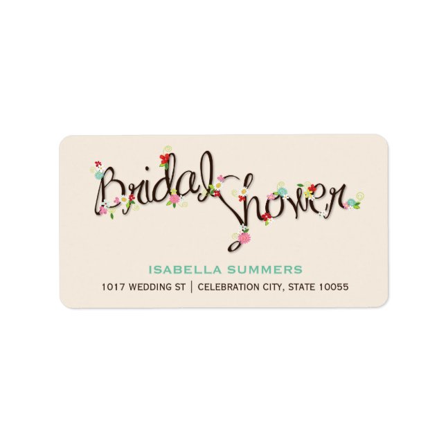 Etiqueta Flowers Chic Address Labels (Frente)