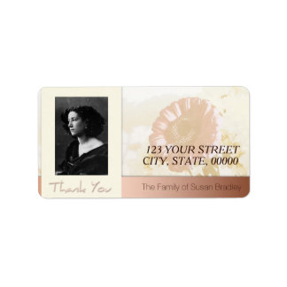 Etiqueta Flowers Frame Photo Family Obrigado Rótulo