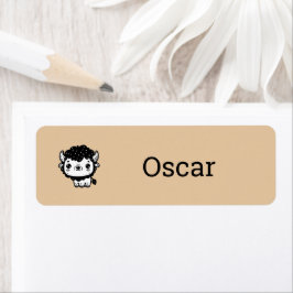 Etiqueta Fluffy Bison Baby - Kawaii Fazenda Arte Animal