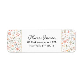 Etiqueta Fluttering Pink Butterfly Girl 1st Birthday