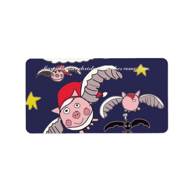 Etiqueta Flying Pig Santas (Frente)