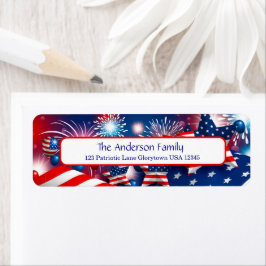 Etiqueta Fogos de artifício, estrelas e pavilhões