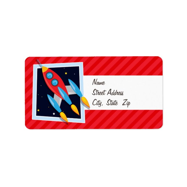 Etiqueta Foguete; Escarlate Red Stripes (Frente)