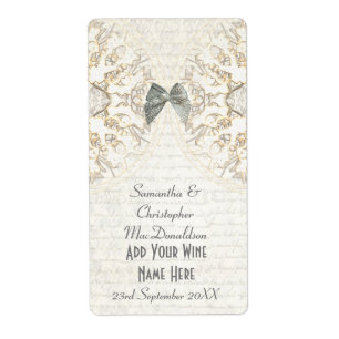 Etiqueta Folha de cadáver branca escada pergaminho garrafa 