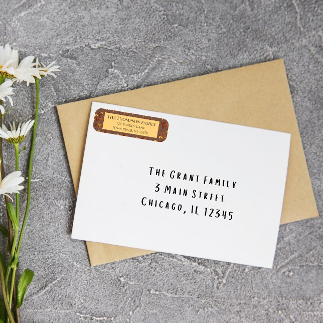 Etiqueta Folha de outono Elegante (Criador carregado)