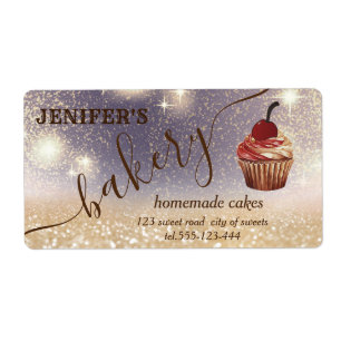 Etiqueta Folha de script de cupcake de vintage