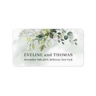 Etiqueta Folhagem de lavoura-verde-eucalipto-ouro