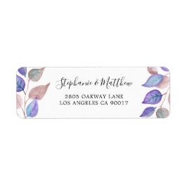 Etiqueta Folhagem de Leaf Púrpura Pintada Moderna