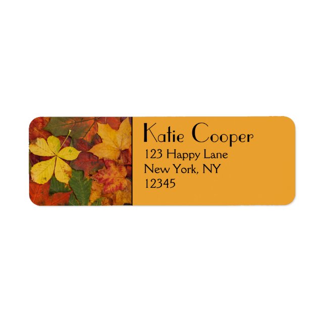 Etiqueta Folhagem de outono (Frente)