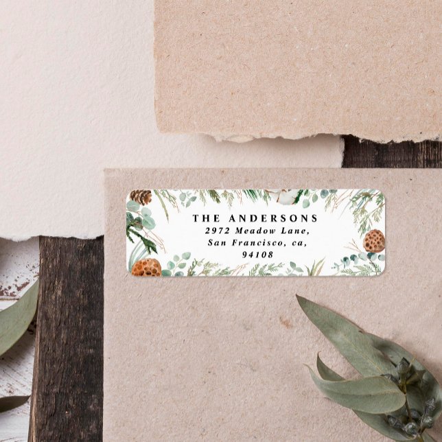 Etiqueta Folhagem mínima moderna folhagem azul-de-inverno (Criador carregado)