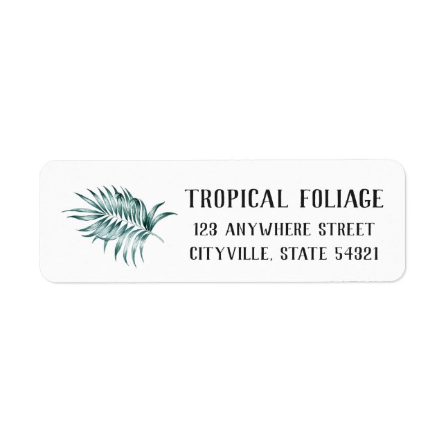 Etiqueta Folhagem Tropical Palm Frond Leaf Address (Frente)