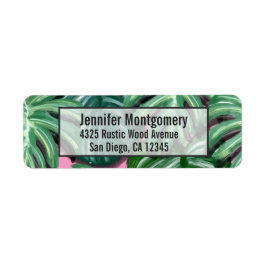 Etiqueta Folhagem tropical Verde e Lush