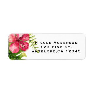 Etiqueta Folhas Brancas de Hibisco Tropical Chic Wedding Al