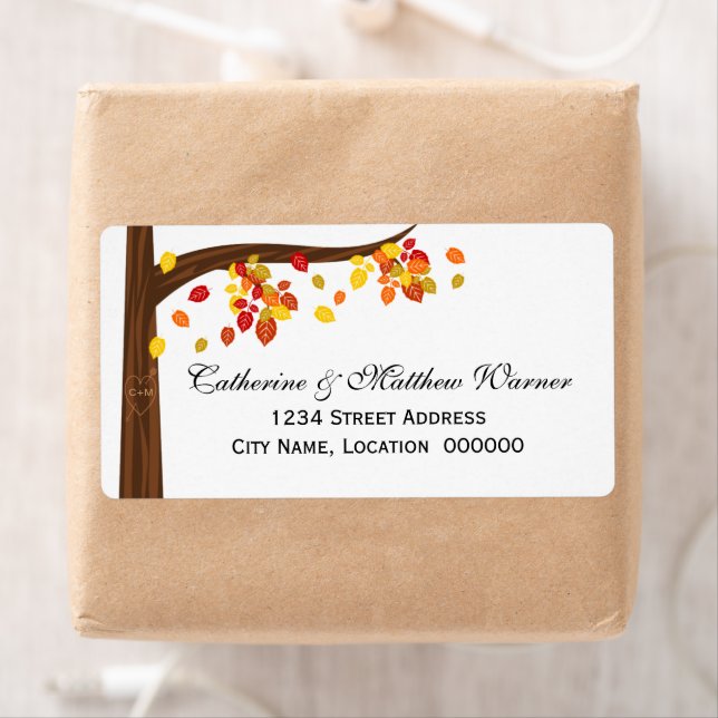 Etiqueta Folhas Caindo de Outono (Insitu)