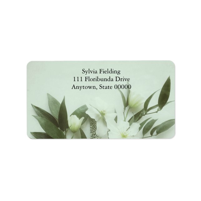 Etiqueta Folhas com clematis filtrada (Frente)