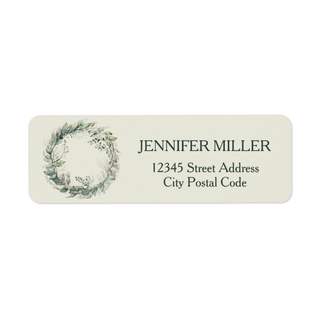 Etiqueta Folhas de aquarela e flores (Frente)