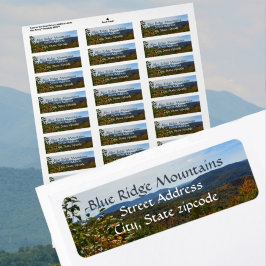 Etiqueta Folhas de Outono das Montanhas Blue Ridge