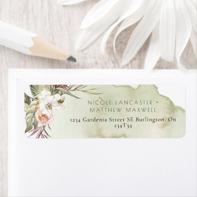 Etiqueta Folhas de Palma Secas, Endereço de Devolução de Co (Insitu)