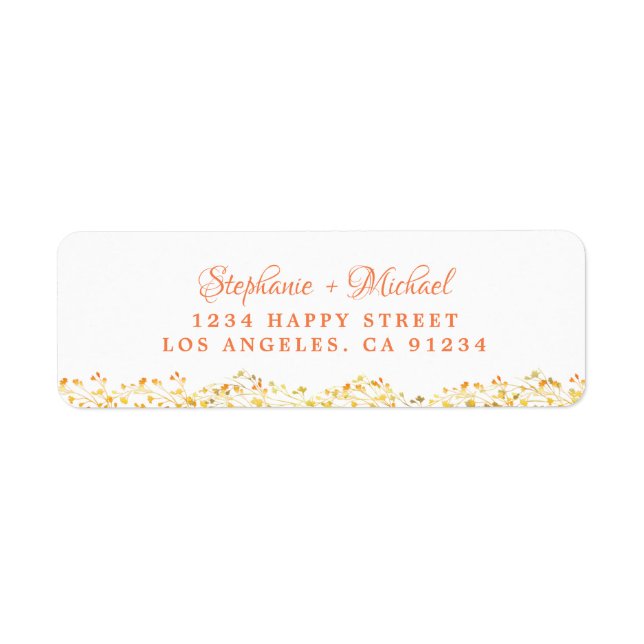 Etiqueta Folhas do outono Botânico Elegante (Frente)