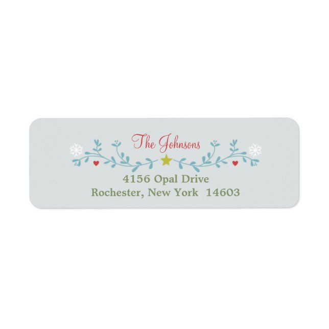 Etiqueta Folk Christmas Cheer (Frente)