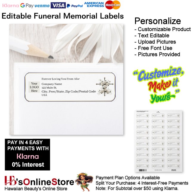 Etiqueta Forever Loving You From Afar Funeral Company Label (Forever Loving You From Afar Funeral Company Label.)
