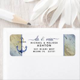 Etiqueta #Formal #Marinho Náutico Azul e Dourado #Watercolo