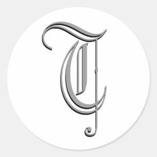 Etiqueta formal "T " do monograma