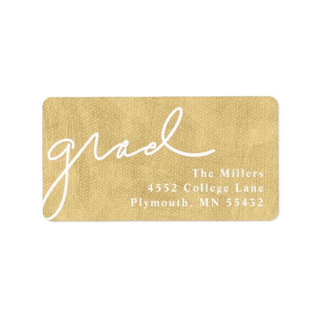 Etiqueta Formando com script Dourado (Frente)