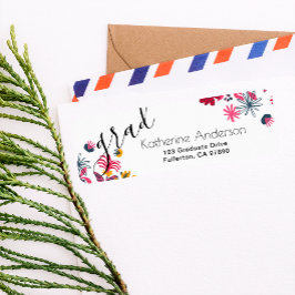 Etiqueta Formando Floral Modern Boho Endereço de Devolução 