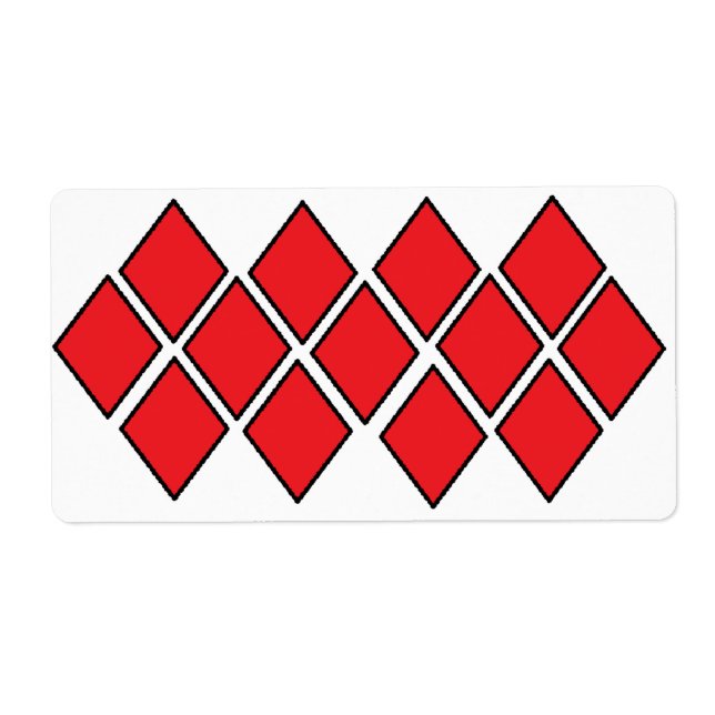 Etiqueta Formas de diamante vermelho (Frente)