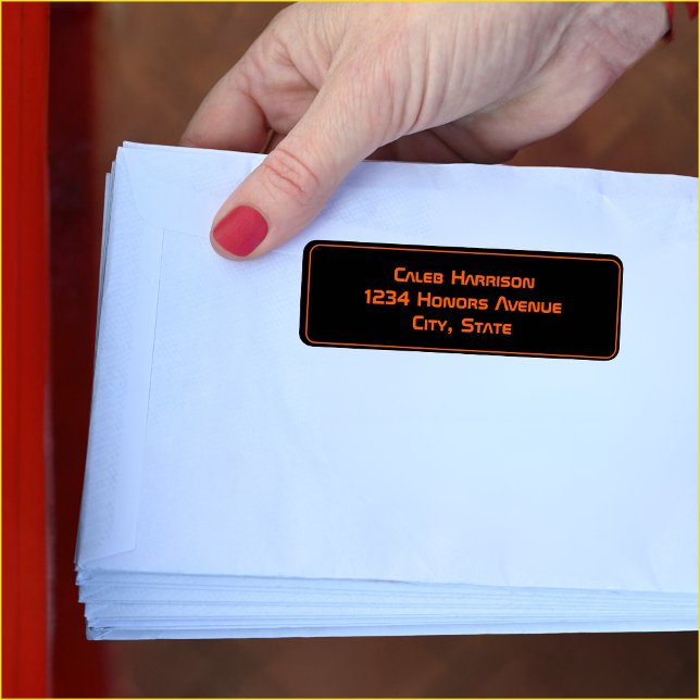 Etiqueta Formatação Tecnológica Moderna Negra Sleek (Criador carregado)