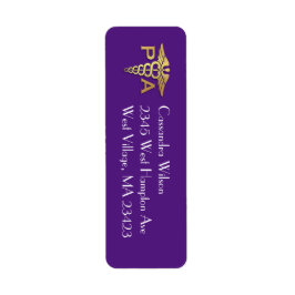 Etiqueta Formatura de Assistente Médico AM Roxo Dourado